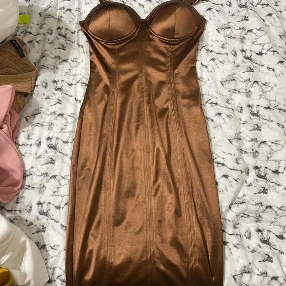 brown bodycon dress fashion nova Elestria Maxi Dress | Brown Stripe | Womens